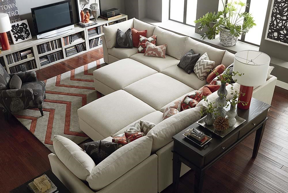 Bassett Beckham 3974 3974PSECT Custom Modular Pit Sectional Great